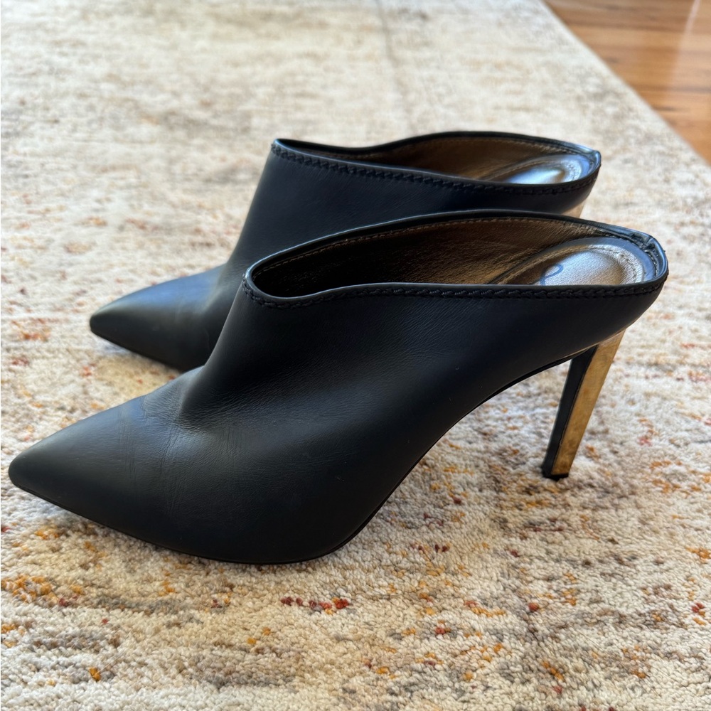 Lanvin Gold and Black Leather Booties